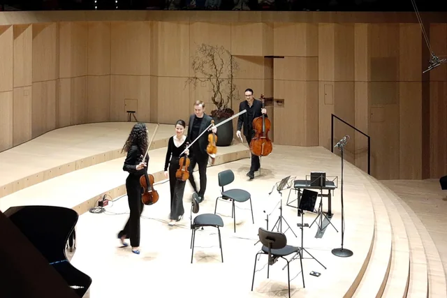 String-quartet musicians at Casals Forum in 2023; illustrative photo, not the Shenzhen performers
