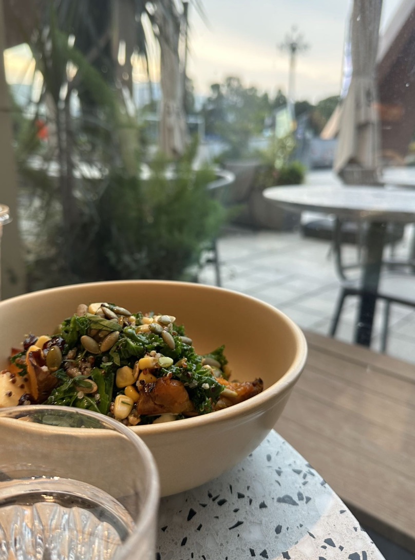 A colorful grain and vegetable bowl served at Gaga in Shekou